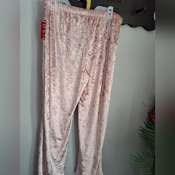 Josie Natori Crushed Pink Velvet PJ Bottoms Size Large  NWT - Picture 5 of 8